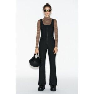 Zara Water-Resistant Windproof Recco® Technology Ski Dungarees Jumpsuit Black S